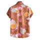 thumbnail image 2 of Camisas De Lino Para Hombre Hombres Primavera y verano Casual Solapa Un solo pecho Estampado completo Vacaciones en la playa Manga corta Camisa de vacaciones al libre (Yellow, S), 2 of 6
