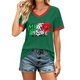 thumbnail image 2 of Women's Football Graphic T-Shirt, Women's V-Neck Short Sleeve Letter Print T-Shirt, Fashion Casual Top for Daily Wear for Soccer Tournament 2026 Army Green Size: S, 2 of 5
