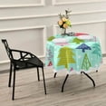 thumbnail image 7 of Coolnut Colorful Christmas Tree Round Tablecloth, Washable Oil Proof Table Cover for Kitchen Holiday Party Wedding Picnic Decoration, 7 of 7