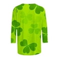 thumbnail image 6 of ABATAB Plus Size St Patricks Day Shirt for Women Shamrock 3/4 Sleeve Crewneck Tshirts St Paddys Day Gift Casual Tee Tops Clothes, 6 of 6
