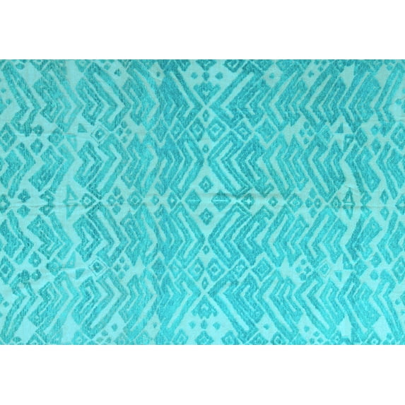Ahgly Company Indoor Rectangle Abstract Light Blue Modern Area Rugs, 2' x 3'
