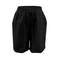 thumbnail image 5 of GZWYHT Running Shorts Shorts for Women Women's Summer Cotton And Linen Pocket Casual Shorts Lounge Pants Women Cotton Shorts Black XL, 5 of 7
