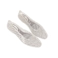 thumbnail image 5 of Shrysg Women's Lattice Ballet Flats Pointed Toe Jelly Shoes Breathable Casual Slip On Sandals for Outdoor Daily Wear White, 5 of 6