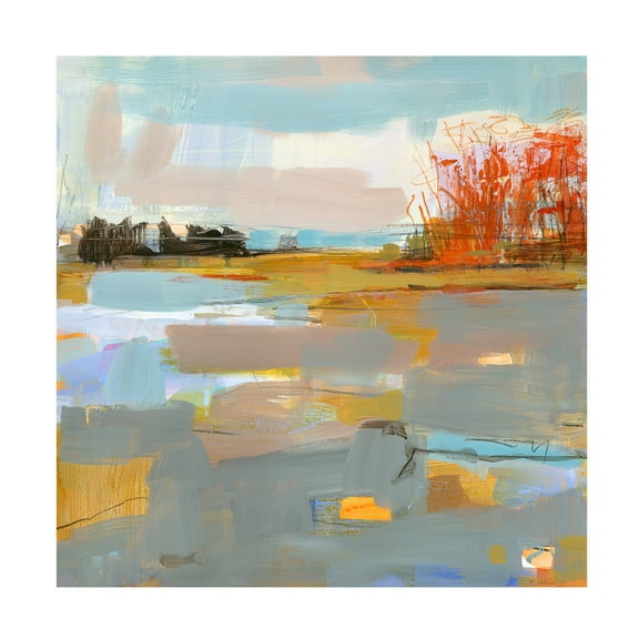 Canvas Wall Art - Kathleen Robbins 'Rowley Marsh 2' Wall Art for Living Room, Bedroom, or Office Décor by Trademark Fine Art - 14 x 14 Inches