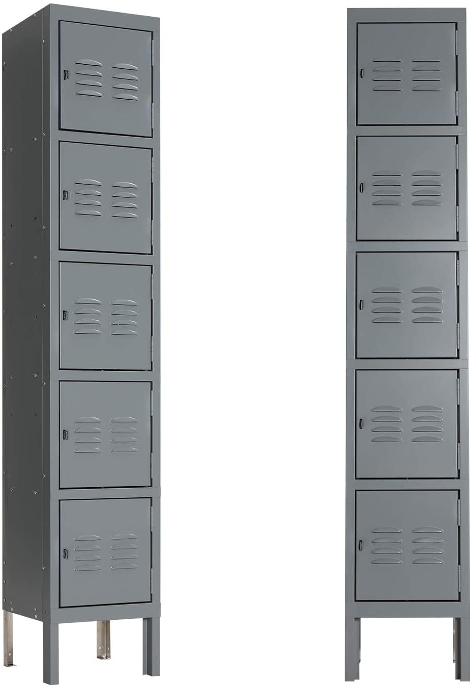 SUXXAN Metal Office Locker Storage Cabinet Steel Lockers with 3 Lockable Doors Storage Lockers for Employee School Gym Home,White/Black 
