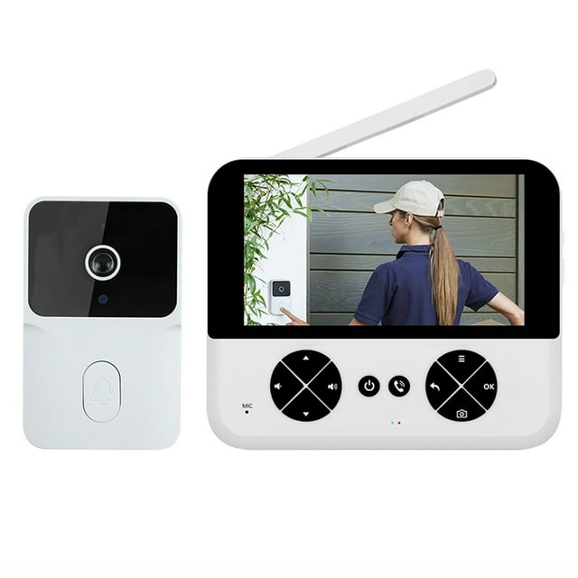 Zootealy Wireless Visual Doorbell with 4.3" HD IPS Screen, Night Vision, Two-Way Audio, Cycle Charging, Easy Installation, Smart Home Security System