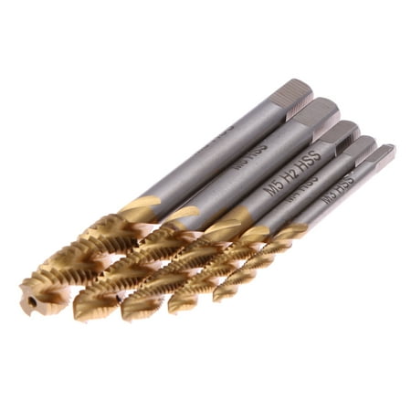 

Super Store Online 5pcs M3 M4 M5 M6 M8 Titanium Coated HSS Screw Thread Metric Spiral Fluted