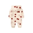 thumbnail image 4 of Esaierr Newborn Infant Boys Girls Jumpsuit Baby Hoodie Romper Zipper Long Sleeve Winter Warm Comfortable Romper for 0-24M, 4 of 5
