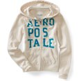 thumbnail image 1 of Sudadera con capucha Aeropostale Aero Stacked 87 cremallera completa mujer blanco roto grande, 1 of 1