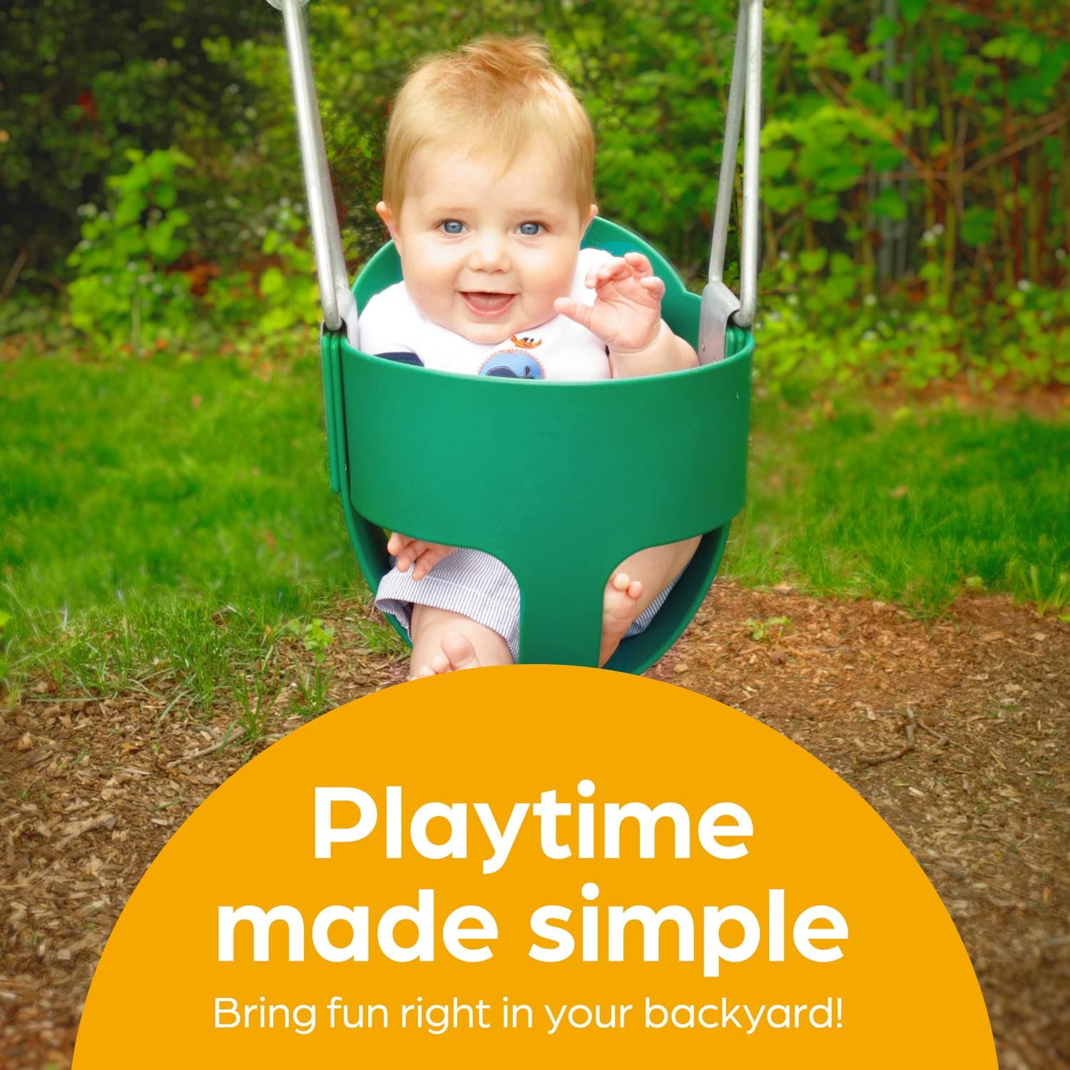 Jungle Gym Kingdom Toddler Swing - Fully Assembled - Green