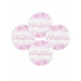 thumbnail image 7 of 15 Inch Round Placemats Set of 4, Pink Merry Christmas Non Slip Heat Insulation PP Table Mats, Winter Snowflake Xmas Aesthetic Washable Place Mats for Kitchen Dining Party Table Decor, 7 of 7