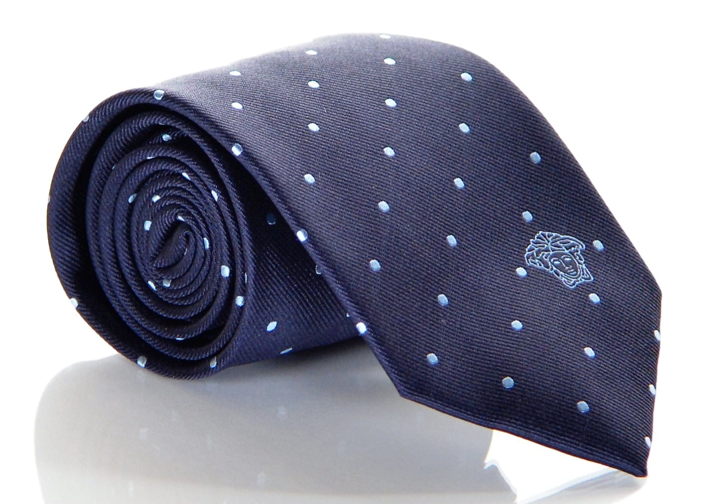 VERSACE Black /& Blue Tile Silk Tie