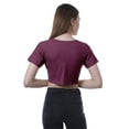 thumbnail image 5 of Moomaya Womens Round Neck Crop Top Short Sleeves Summer T-shirt Loose Fit Tops, 5 of 7