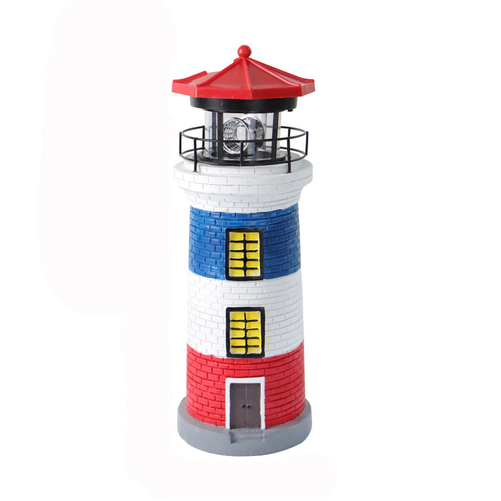 Solar Light Tower 11inch Tall Light House with Rotating LED Lights