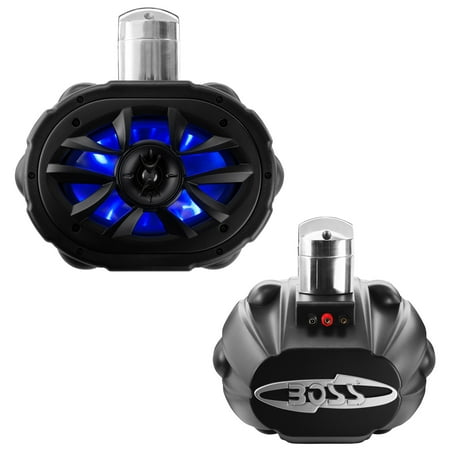 BOSS Audio Systems Marine Waketower 2 Way Speaker System w/ 600 Watts of power, 6 x 9 Inch, Full Range, Multi-Color LED