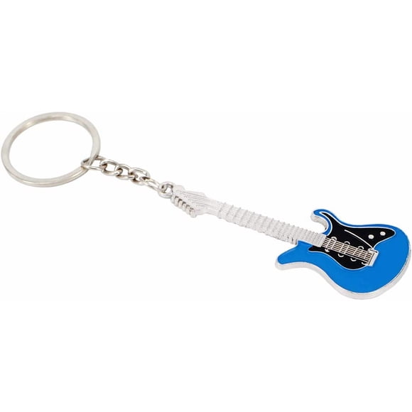 PinesC Porte-Clés Guitare pour Hommes Mini Porte-Clés pour Enfants Porte-Clés Voiture Haut de Gamme Porte-Clés Guitare Électrique (Bleu)