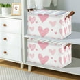 thumbnail image 2 of Yayeee Foldable Storage Basket for Shelves with Handles Waterproof Cloth Bins, Hand Drawn Hearts, 2 of 7