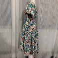 thumbnail image 4 of Vestido Vestido midi de línea A para mujer, vestido cómodo con estampado floral, vestido largo elegante y fluido Ygjytge Verde T XL para Mujer, 4 of 9