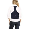 thumbnail image 3 of Women's Casual Button Down Racerback Belt Slim Fitted Tuxedo Suit Vest Top S-3XL, 3 of 5
