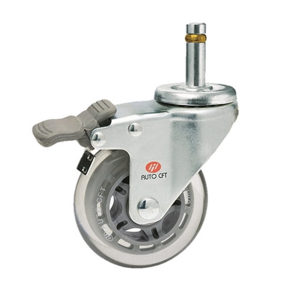 Carrymaster ACSU-64SGRB Light-Duty Swivel Grip Ring Stem Brake Non-Leveling Caster