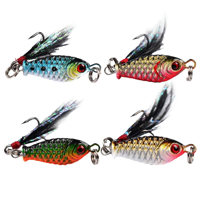 4pcs Fishing Lure with Feather Portable Fishing Baits Useful Fishing  Accessaries Fishing Tools for Outdoor Outside