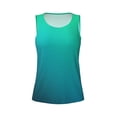 thumbnail image 3 of Picia Green Turquoise Teal Pattern Women's Workout Tank Top,Breathable Activewear,Slim Fit Athletic Top,Versatile Workout Moisture-wicking top-XX-Large, 3 of 9