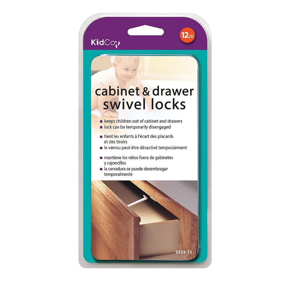 KidCo Cabinet and Drawer Swivel Lock, 12pk