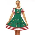 thumbnail image 4 of CEHVOM Robe de Fête Rétro de Noël à Col Rond pour Femmes, Manches Courtes, 4 of 7