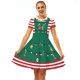 thumbnail image 4 of Vestido de fiesta con estampado retro de Navidad y cuello redondo para mujer Vestido de manga corta Pompotops ghjkhdj10080, 4 of 7