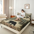 thumbnail image 4 of Castle Fairy Safari Bear 4pcs Bed Sheets for Boys Girls,Jungle Animal King Sheets,Retro Vintage Aesthetic Super Cozy Sheet Set,Super Cozy Room Decor, 4 of 7