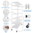thumbnail image 5 of 7 Tier Storage Shelves With Height Adjustable And Wheels, Heavy Duty Storage Wire Rack Metal Shelves for Warehouse, Pantry, Closet, Kitchen, Total Weight Capacity 2450 LBS, Easy To Clean, White, 5 of 9