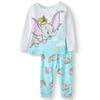 Dumbo Baby Girl Long Sleeve Cotton Snug Fit Pajamas, 2-piece set