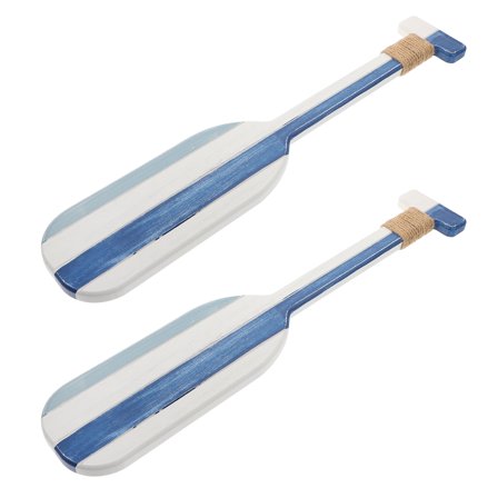 2 Pcs Wall Decoration Paddle Mediterranean Style Wood Oar Home Rural Nautical Paddles Seaside
