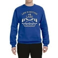 thumbnail image 2 of Wild Bobby, Life Is Better At The Lake, Unisex Crewneck Graphic Sweatshirt, Royal, Large, 2 of 4