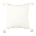 thumbnail image 3 of SAFAVIEH Mariella 16" x 16" Geometric Plush Pillow with Fringe, White/Blue, 3 of 4