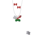thumbnail image 2 of Delight Jewelry Silvertone Suitcase Christmas Kiss Charm Necklace and Stud Earrings, 2 of 4