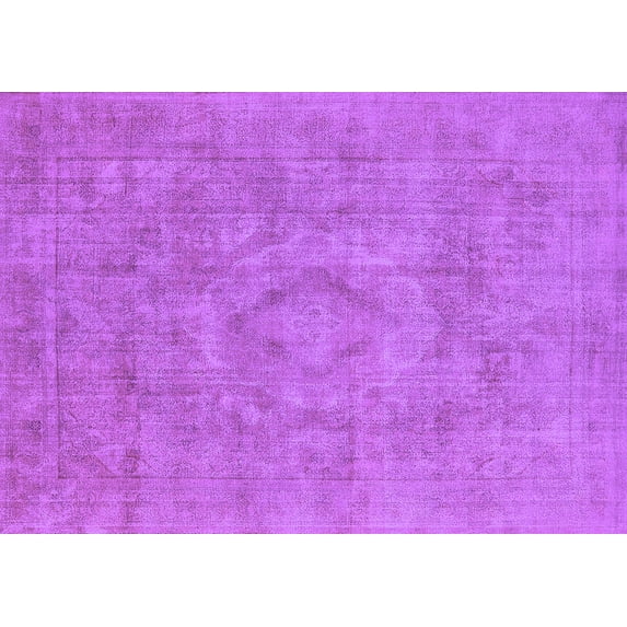 Ahgly Company Indoor Rectangle Oriental Purple Industrial Area Rugs, 7' x 9'