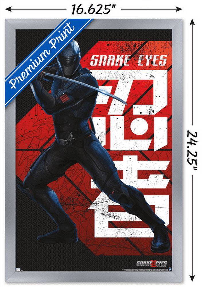 G.I. Joe: Snake Eyes - Pose Wall Poster, 14.725" x 22.375", Framed
