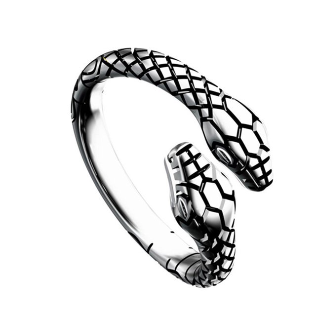 Anillos de tamaño ajustable, anillo de amistad de tendencia, accesorios Unisex, suministro de joyería de aleación, adornos de ropa de Ropa, zapatos y accesorios Miscelánea Cabezas de serpiente doble Minnieouse AP010677-05B