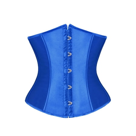Waist Trainer String LELINTA Woman Satin Cupless Underbust Corset Plus Size Bustier Waist Training Corsets Corselet Top Shapewear + G-String,S-6XL ()