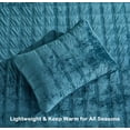 thumbnail image 6 of Chezmoi Collection Piers Teal Velvet Quilt Queen Set, 3-Piece Lush Plush Distressed Velvet Bedding All Season Lightweight Bedspread, Brushed Microfiber Reverse with Double Square Stitch, 6 of 9