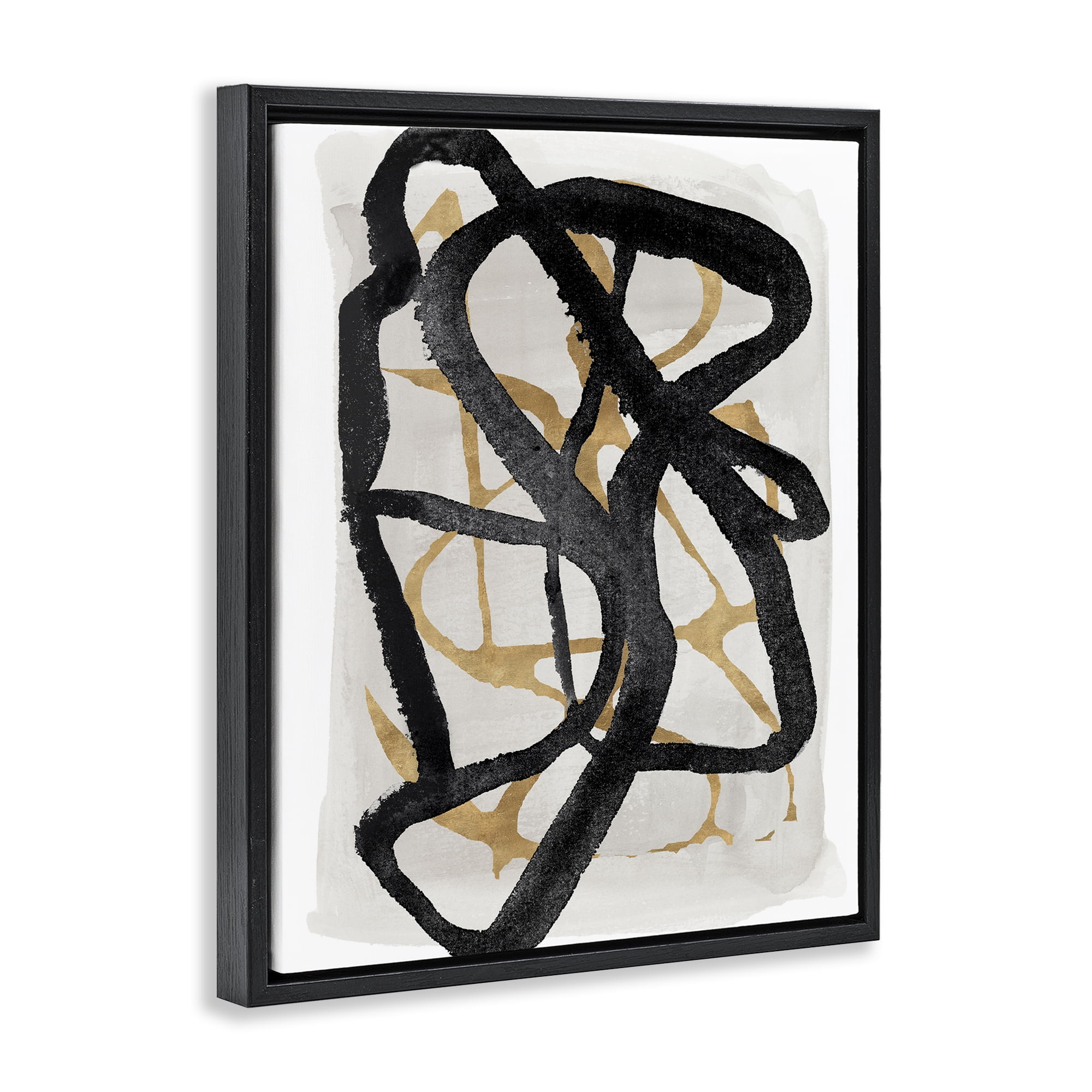 Stupell Industries Expressive Hindsight in Black Black Framed Floater Canvas Wall Art, design by Lucille Price