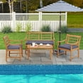 thumbnail image 1 of Costway 4 PCS Wood Patio Furniture Set with Soft Seat Cushions Solid Acacia Wood Frame Gray, 1 of 10