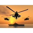 thumbnail image 2 of wall26 - Apache Helicopter with Aircraft Carrier - Canvas Art Wall Decor-66"x96", 2 of 6