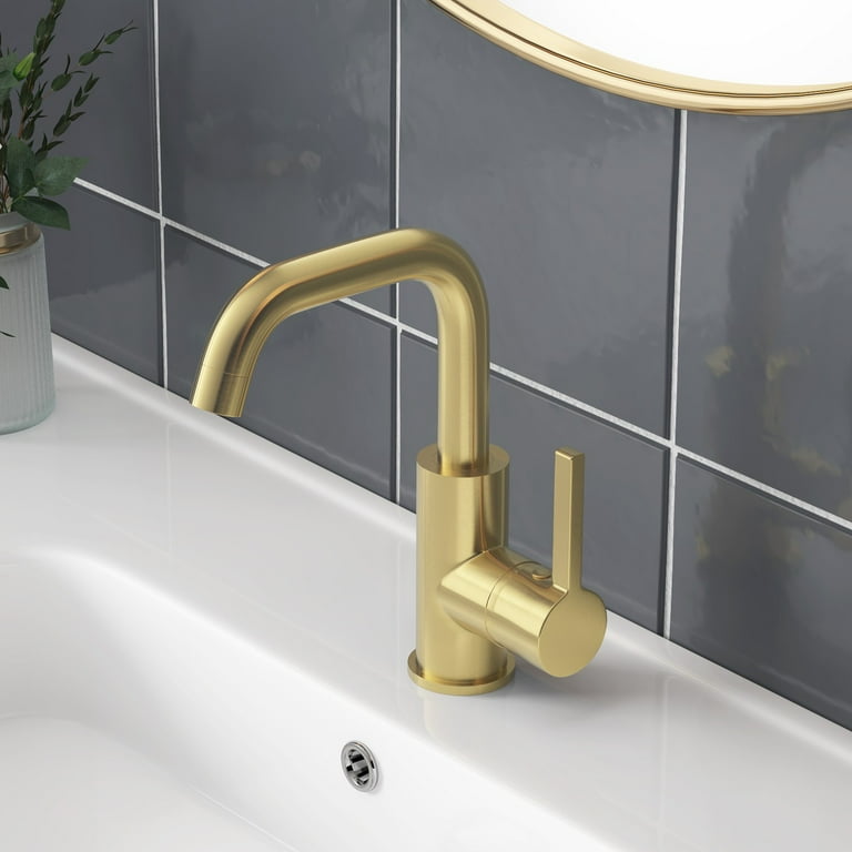 YZZY Single Lever Handle Bathroom Faucet for Sink 1 Hole Brushed