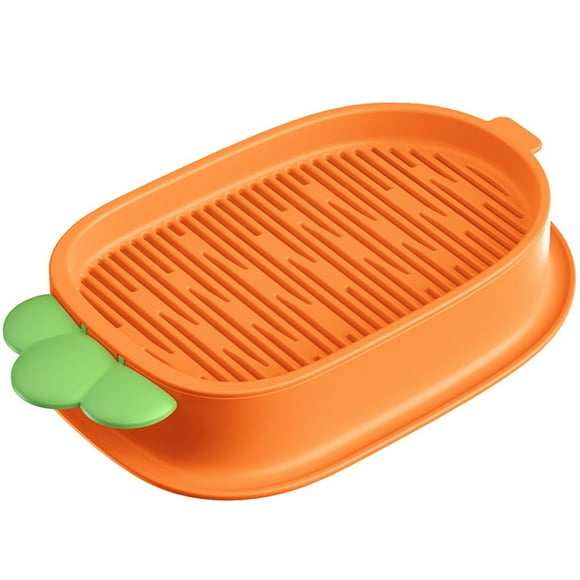 Miangastore Soilless Culture Cat Grass Planting Container Orange Plastic 1Pcs 7.5x4.6in