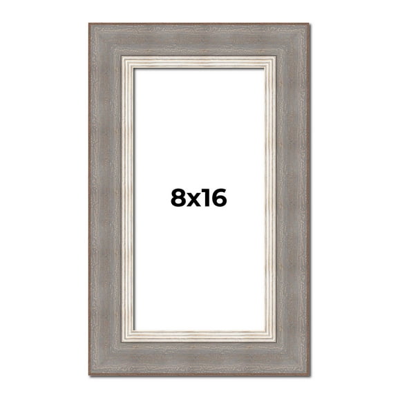 8x16 Frame Grey Real Wood Picture Frame Width 2.75 Inches | Interior Frame Depth 0.5 Inches | Linus