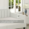 thumbnail image 3 of Gzxs Twin Size Upholstered Daybed in Ivory Boucle, Modern Sofa Bed with Ribbed Tufted Backrest and Sturdy Bentwood Slats Support, Easy Assembly, 3 of 8