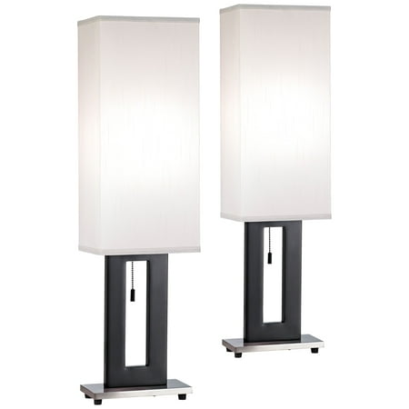 360 Lighting Modern Table Lamps Set Of 2 Black Rectangular