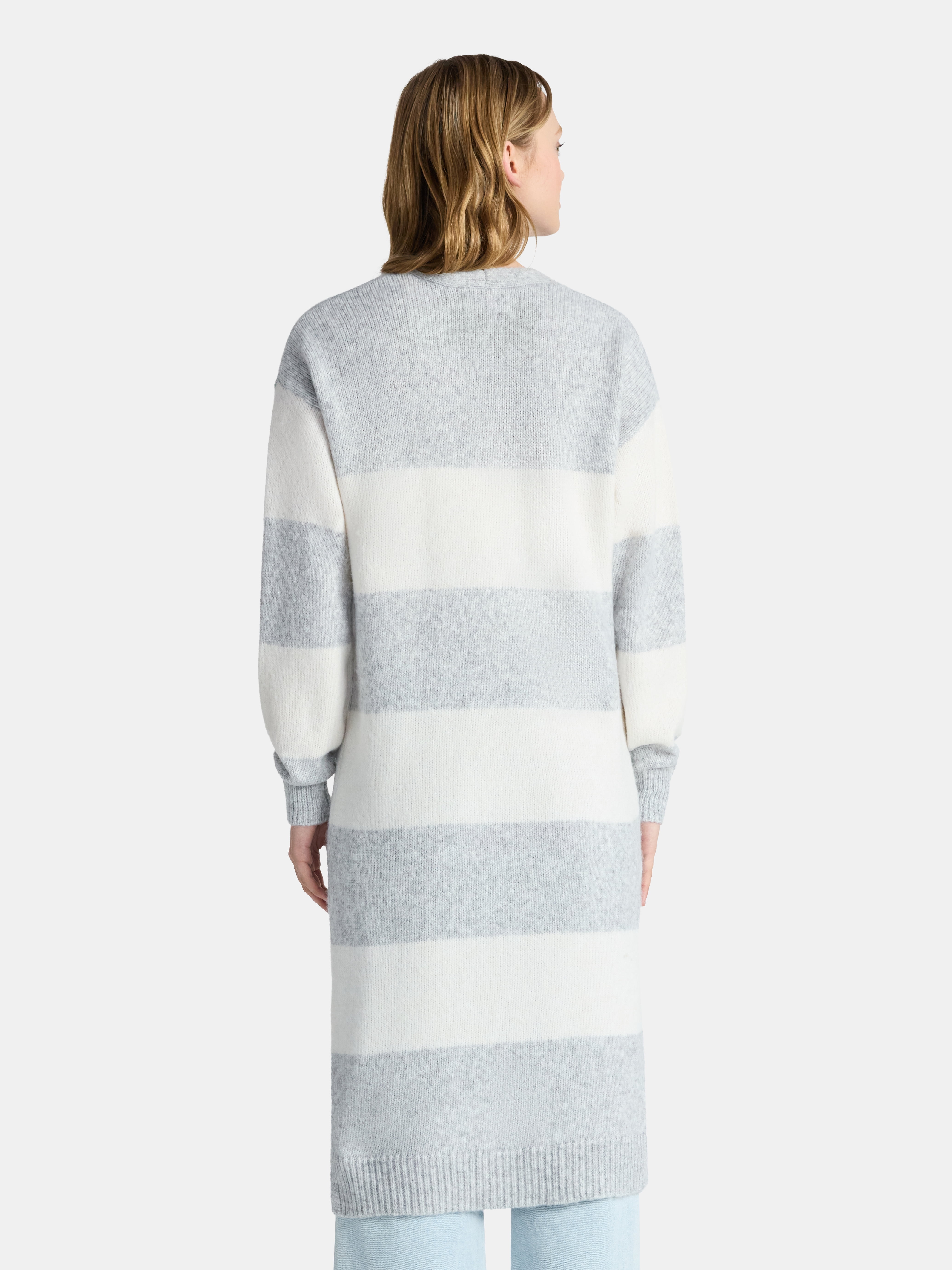 No Boundaries Striped Open Front Duster, Women’s